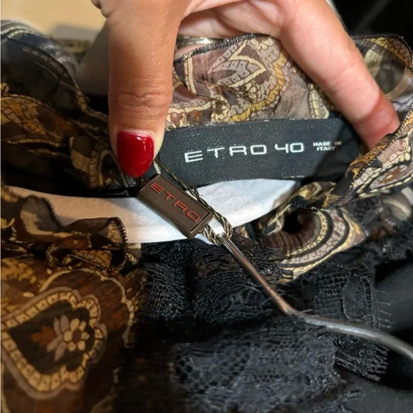 ETRO Paisley Print Dress In Black & Brown (Bag included)